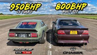 OLD SCHOOL RIVALRY.. 800HP TOYOTA CHASER vs 950HP NISSAN 280Z