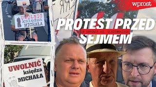 Protest PiS przed Sejmem w obronie ks. Olszewskiego