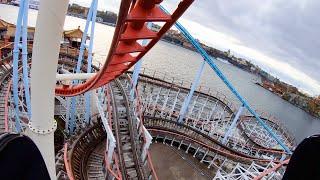 Roller Coaster Fun at Gröna Lund Amusement Park on-ride POV