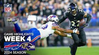 Buffalo Bills vs. Baltimore Ravens  2024 Week 4 Game Highlights