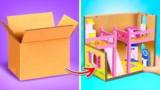 Barbie Evi Yenileme 🪑️ Kartondan Bebek Evleri İçin Sevimli Fikirler