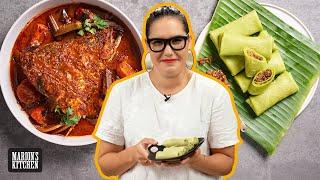 How to cook Singapore Fish Head Curry & Pandan Pancakes Kueh Dadar  Marion’s Kitchen