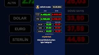 3 Eylül 2024 Son Dakika Döviz Kuru  Güncel Döviz Kuru  Altın Dolar Euro Gram Altın Fiyatı