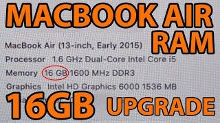 4GB to 16GB RAM Upgrade MacBook Air 13-inch
