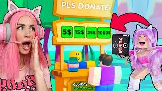 ЗАДОНАТИЛА игрокам РОБУКСЫ в игре PLS DONATE ROBLOX