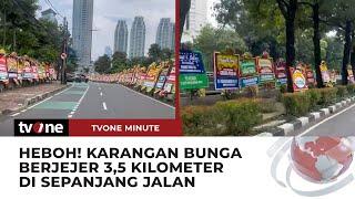 Penampakan Ribuan Karangan Bunga Penuhi Jalanan Jakarta Pusat Hingga Jakarta Selatan  tvOne Minute