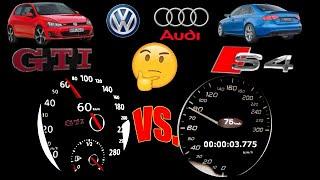 E-Commerce Acceleration VW Golf 7 GTI 220 HP vs. Audi S4 333 HP - Marketing Drag Race