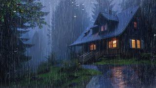Rain On An Ancient Roof For Sleeping - Relax Deep Sleep With Heavy Rain & Thunder Sound At Night