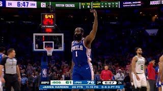 James Hardens 3-point stepback made the whole Sixers arena give a standing ovation vs Boston