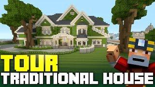 Minecraft Green Traditional House Tour on Xbox One City Texture Pack