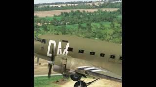 C-47 Skytrain takeoff in Normandy #microsoftflightsimulator #warbirds #c47 #classicaircraft #dday80