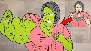 When Granny Eats Something Weird She Hulk Crazy Trnsformation Animation