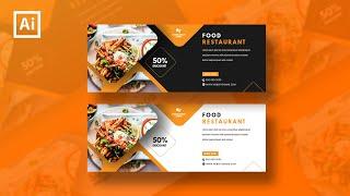 Illustrator Tutorial   Simple Web Banner Design  Food Restaurant  Free Download