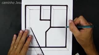 how to draw 2 bedroom house plan step by step 6X6