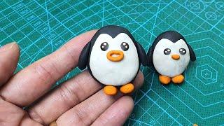 Penguin Clay Modelling For Kids  Penguin  Polymer Clay Toys Making  How To Make Penguin  clay art