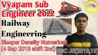 What is Sleeper density Numerical MP sub engineer previous year Question   Railway Engineering 