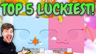 TOP 5 LUCKIEST IN Pet Simulator 99 NEW YEARS 