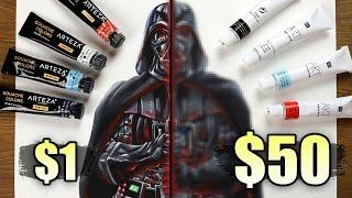 $1 vs $50 GOUACHE  Which is WORTH IT..?  DARTH VADER