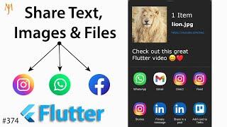 Flutter Tutorial - Share File Image Text URL  The Right Way  WhatsApp Facebook Instagram