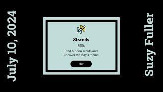 Strands Theme of the Day for July 10 2024 In Neverland