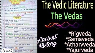 The Vedic Literature--The Vedas   Ancient History  Lec.15  handwritten notes  An Aspirant 