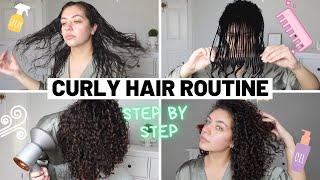 CURLY HAIR ROUTINE  Flip Section Method for Volume Definition & Curl Longevity