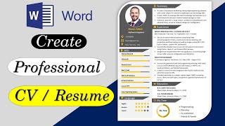 How to Create Professional Resume in 10 Minutes  Awesome Resume in MS Word