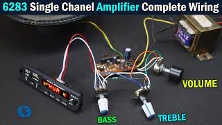 6283 Audio Amplifier Board Complete connection with Bluetooth panel + Volume Bass and Treble