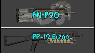 FN P90 v PP-19 Bizon Mag comparison.