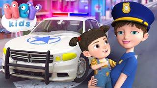 Police Car cartoon for kids  Educational songs for children  HeyKids