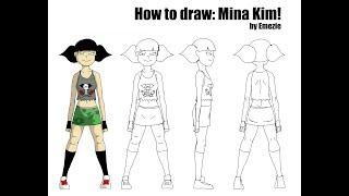 How to Draw MINA KIM quick 3 minute time lapse