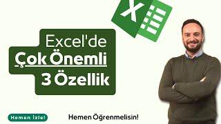 Excelde Çok Önemli 3 Özellik  Excel Formülleri ve Uygulamaları  @OguzhanCOLAK