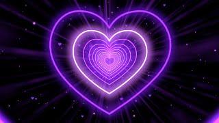 Heart TunnelPurple Heart Background  Neon Heart Background Video  Wallpaper Heart 4 Hours