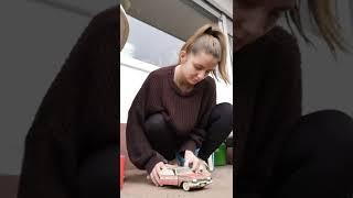 Girl feet crush Christine 1958 Plymouth Fury model car