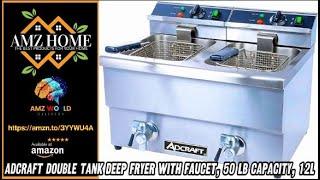 Describing Adcraft Double Tank Deep Fryer with Faucet 50 lb Capacity 12L Amazon