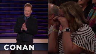 Conan Makes A Woman In The Audience Cry  CONAN on TBS