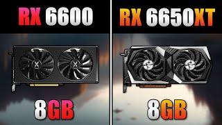 RX 6600 vs RX 6650 XT - Ryzen 5 5500 - Teste em 11 jogos  Benchmark  1080p