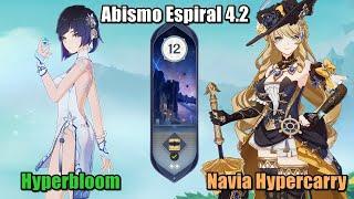 Genshin Impact 4.2 Abismo Espiral - Piso 12  Hyperbloom e Navia Hypercarry