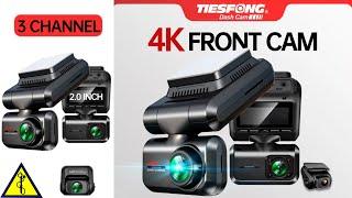 Лучший Видеорегистратор TiESFONG A7 с GPS 4K+1K Задняя Камера