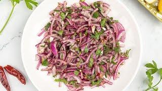 Easy Turkish Sumac Onions Recipe  Red Onion Salad