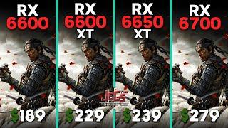 RX 6600 vs RX 6600 XT vs RX 6650 XT vs RX 6700  Ryzen 5 7600  Tested in 15 games