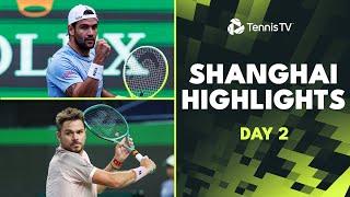 Wawrinka vs Mpetshi Perricard Berrettini Zhang & Mensik Feature  Shanghai 2024 Highlights Day 2