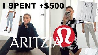 I Spent +$500 at Aritzia + lululemon  try on loungewear haul