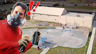 Spray Painting This Entire Skatepark Wall with Giant Artwork