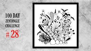 28 # 100 days of tangling  zentangle 100 day challenge  zentangle doodle art  zentangle art