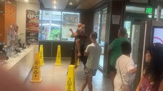 Man Challenges Security Guard at McDonalds Gets Owned