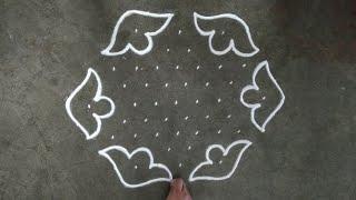 Latest muggulu designs 11×6 dots kolam rangoli designs  thipkyanchi rangoli  सोपी रांगोळी 2024
