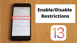 IOS 13  How to EnableDisable Restriction on IOS 13