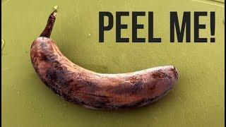 The EASY Way to Peel a Frozen Banana w the Skin