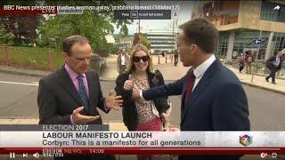 BBC Reporter Grabs Womans Breasts  LIVE 